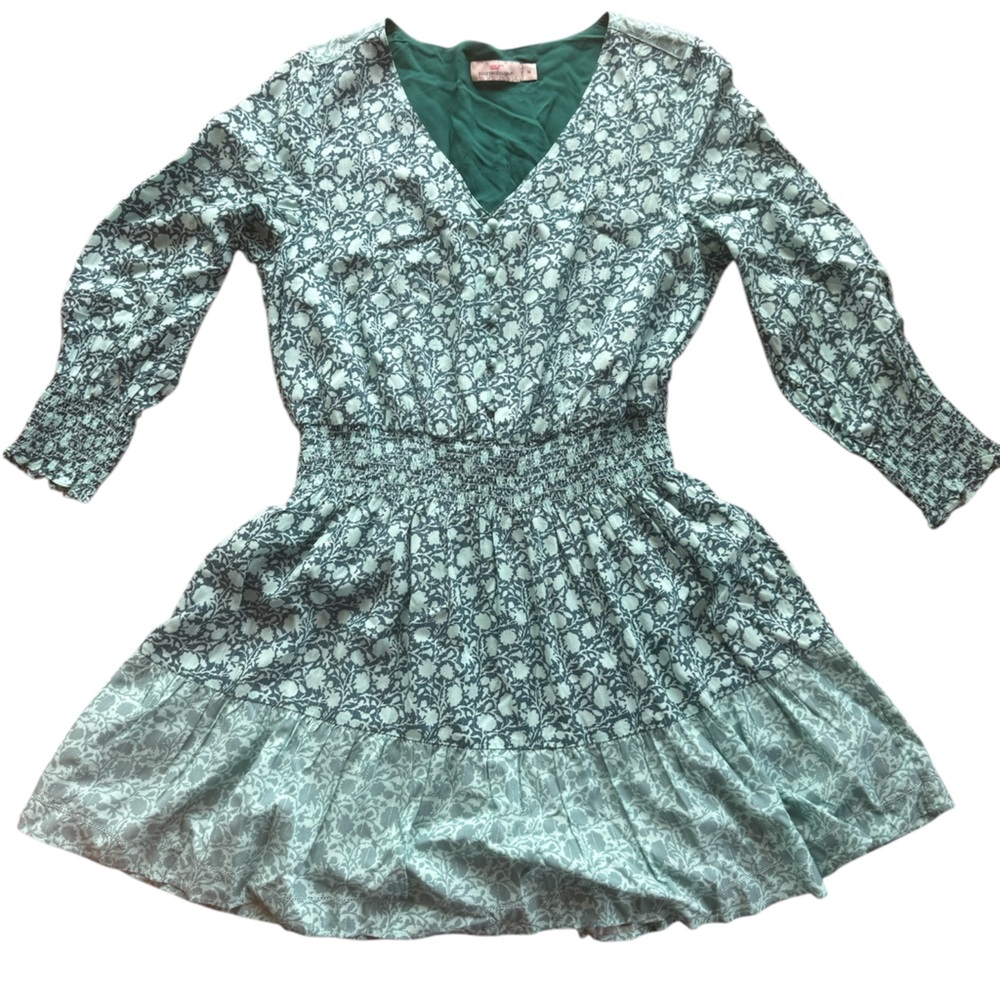 Vineyard Vines Teal Dress Cinched - Size Medium